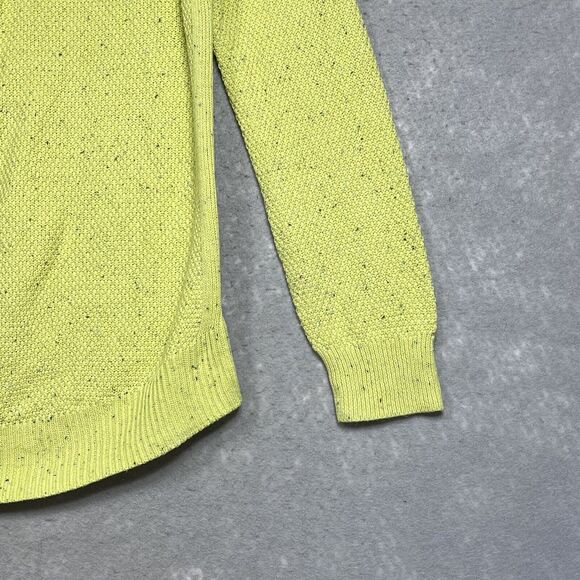 Loft Sweater Womens Size Medium Green Cotton Tight Knit Boat Neck Long Sleeve - Picture 4 of 10